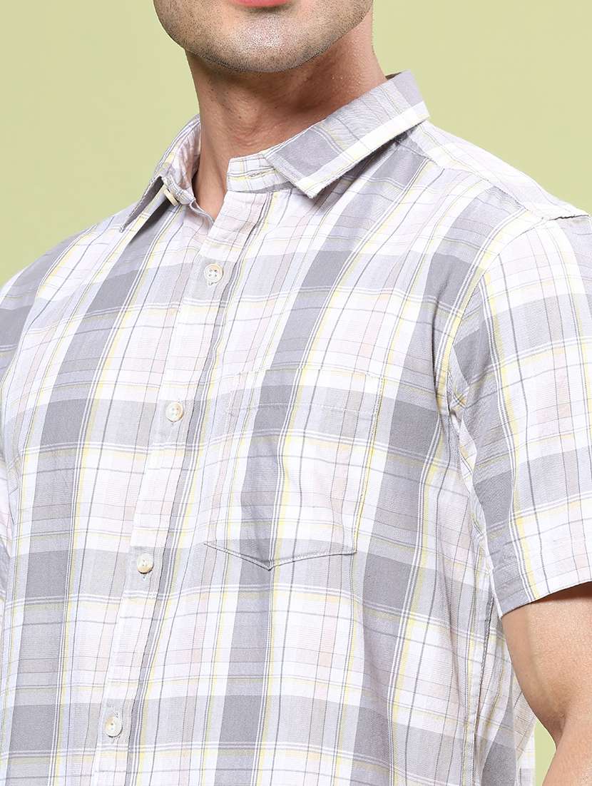 men checkered short sleeve regular fit casual shirt - 22278747 -  Standard Image - 1