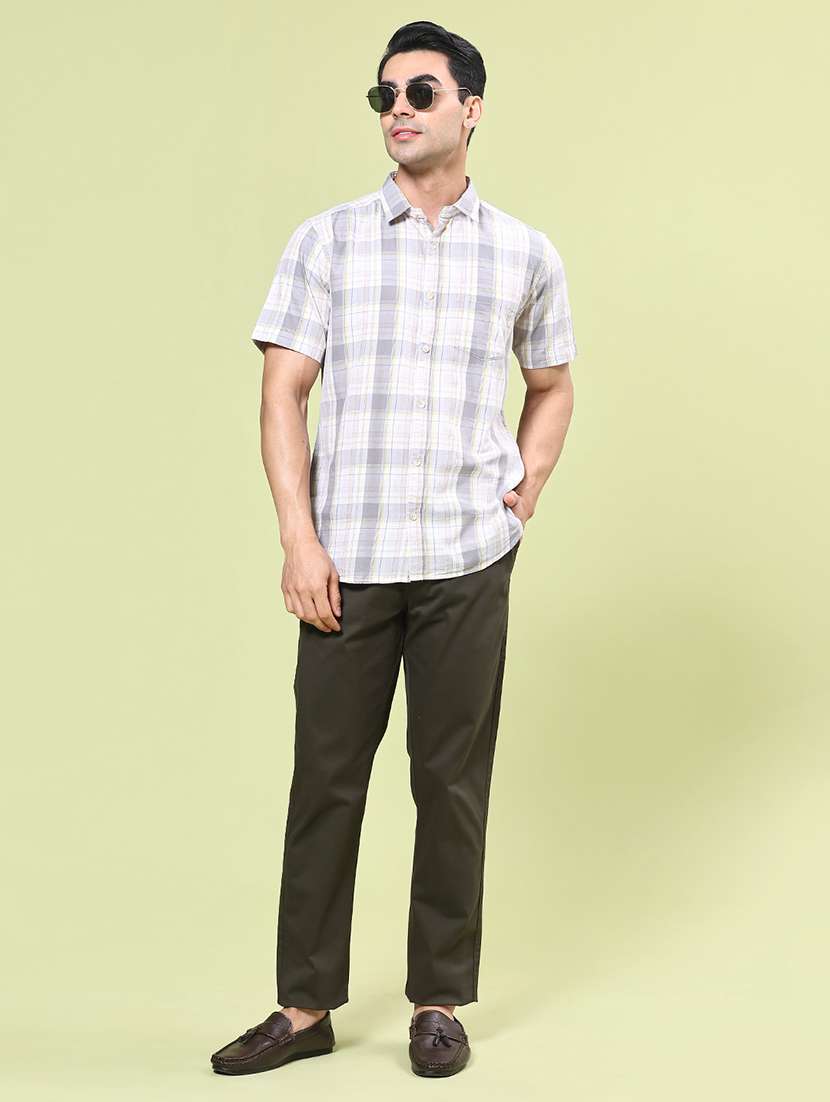 men checkered short sleeve regular fit casual shirt - 22278747 -  Standard Image - 4