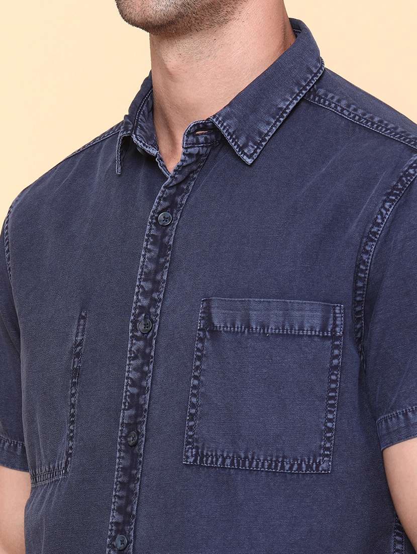 blue cotton casual shirt - 22278751 -  Standard Image - 1