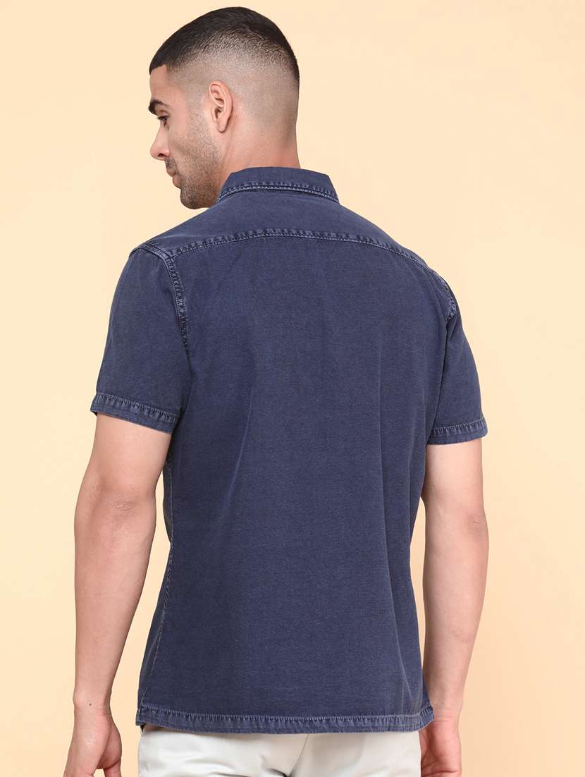 blue cotton casual shirt - 22278751 -  Standard Image - 4
