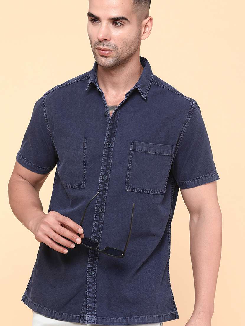 blue cotton casual shirt - 22278753 -  Standard Image - 4