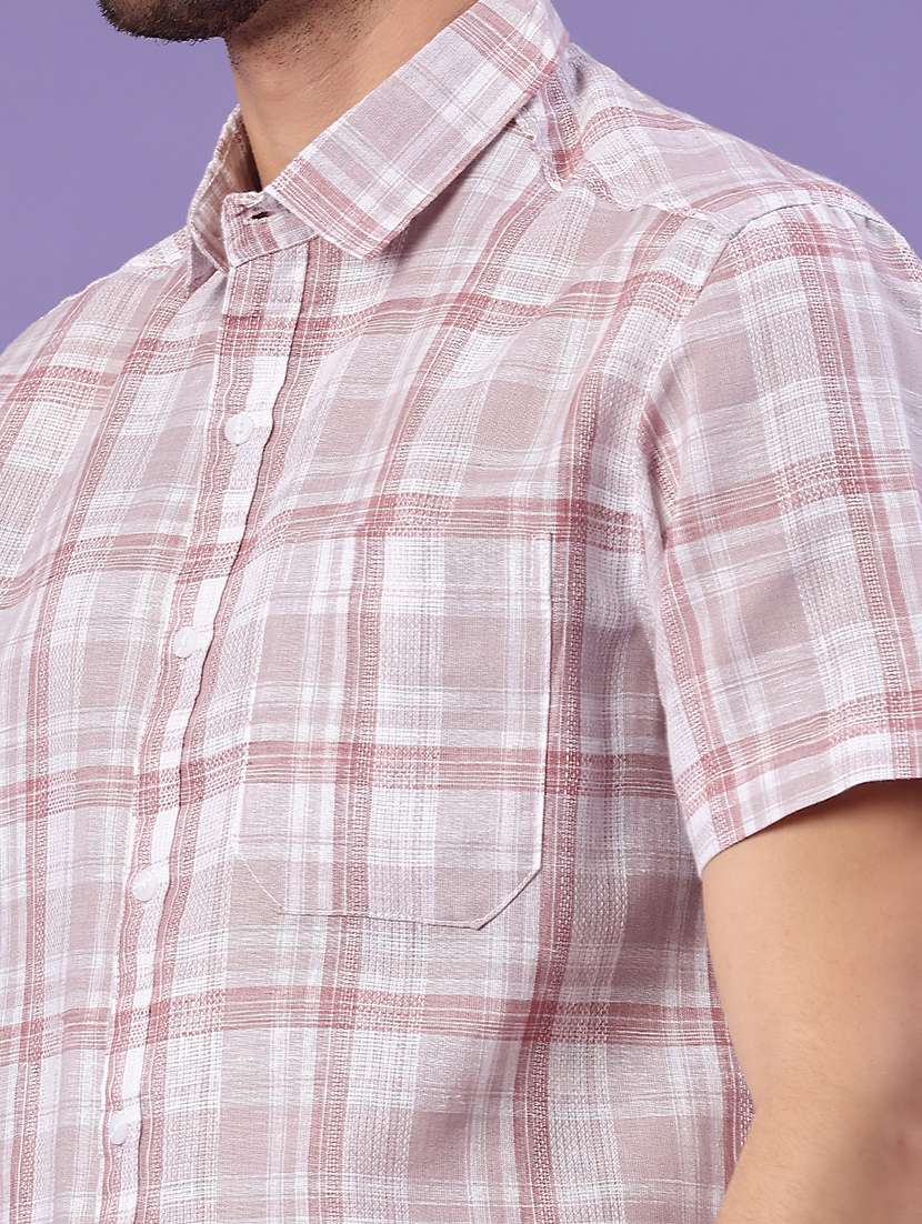 men checkered short sleeve regular fit casual shirt - 22278759 -  Standard Image - 1