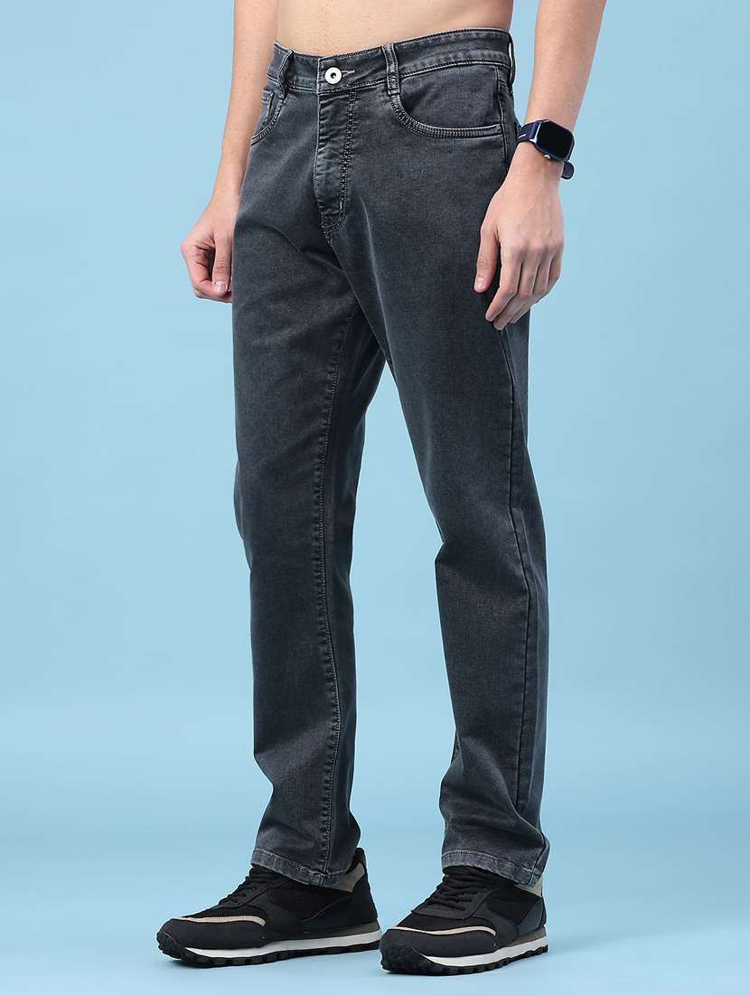 men plain mid rise full length jeans - 22278804 -  Standard Image - 1