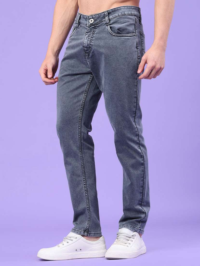 men plain mid rise full length jeans - 22278822 -  Standard Image - 1
