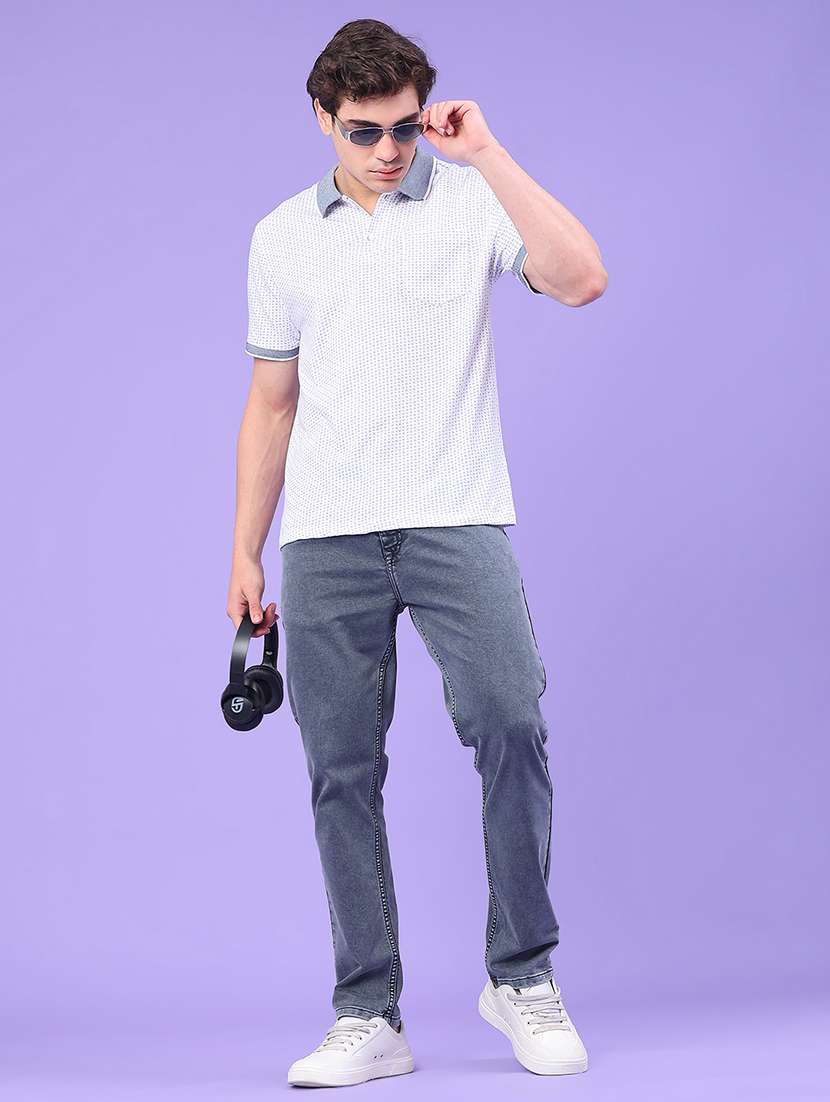 men plain mid rise full length jeans - 22278822 -  Standard Image - 4