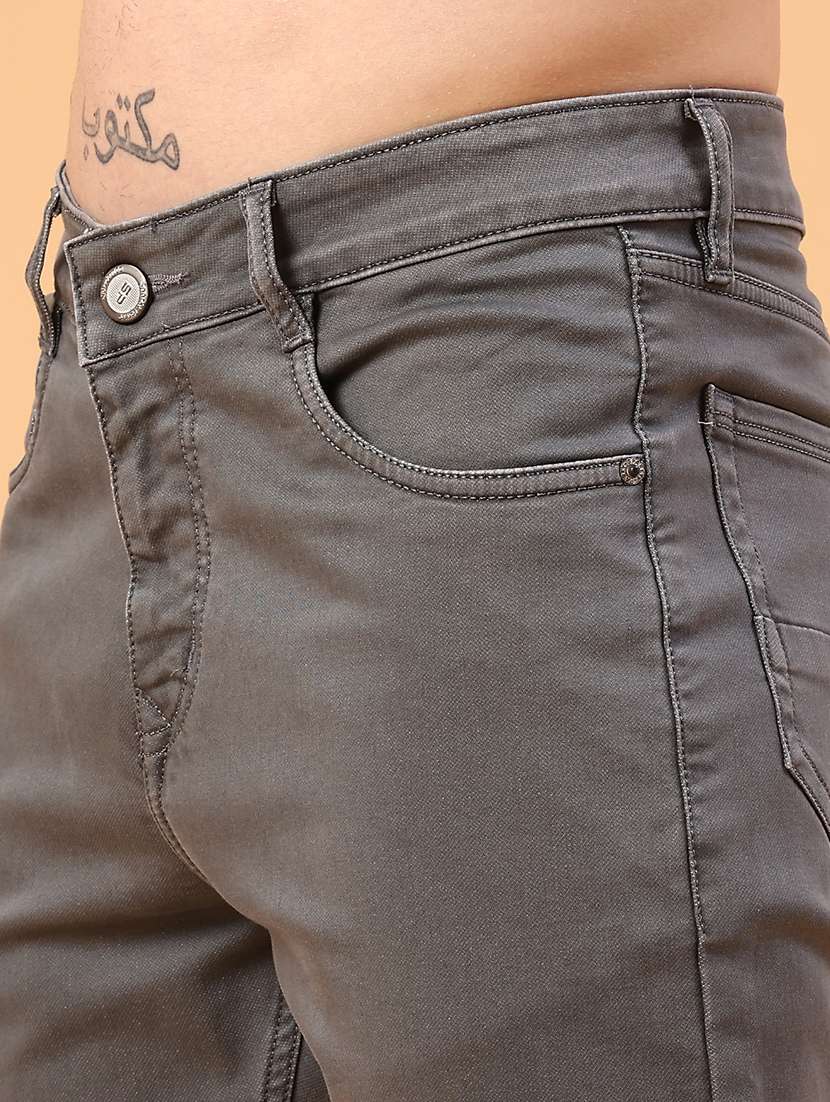 men plain mid rise full length tapered jeans - 22278824 -  Standard Image - 1