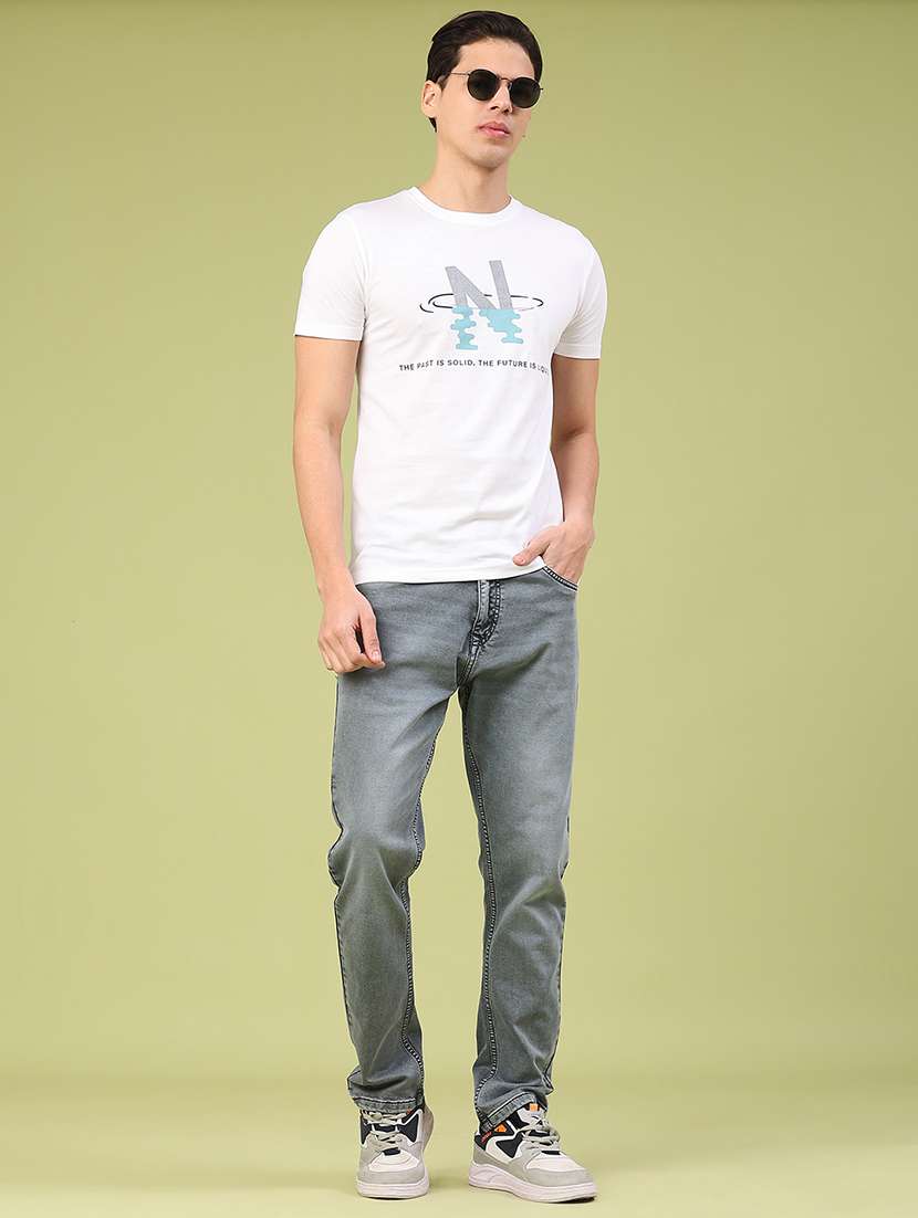 men washed mid rise full length straight fit jeans - 22278831 -  Standard Image - 4