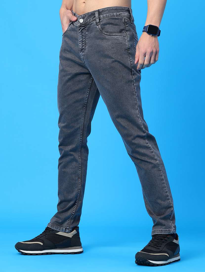 men plain mid rise full length jeans - 22278841 -  Standard Image - 1