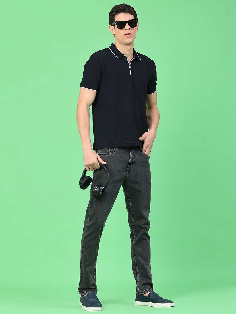 men plain mid rise full length jeans - 22278842 -  Standard Image - 4