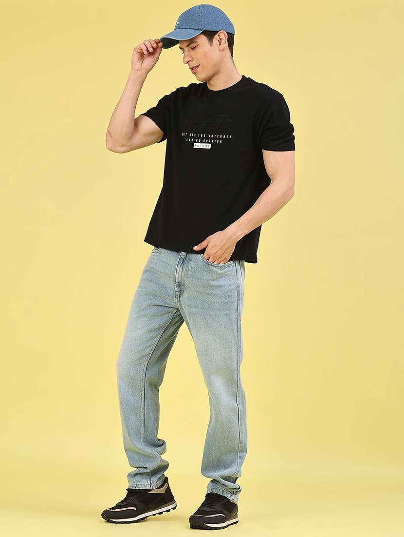 men washed mid rise full length straight jeans - 22278859 -  Standard Image - 4