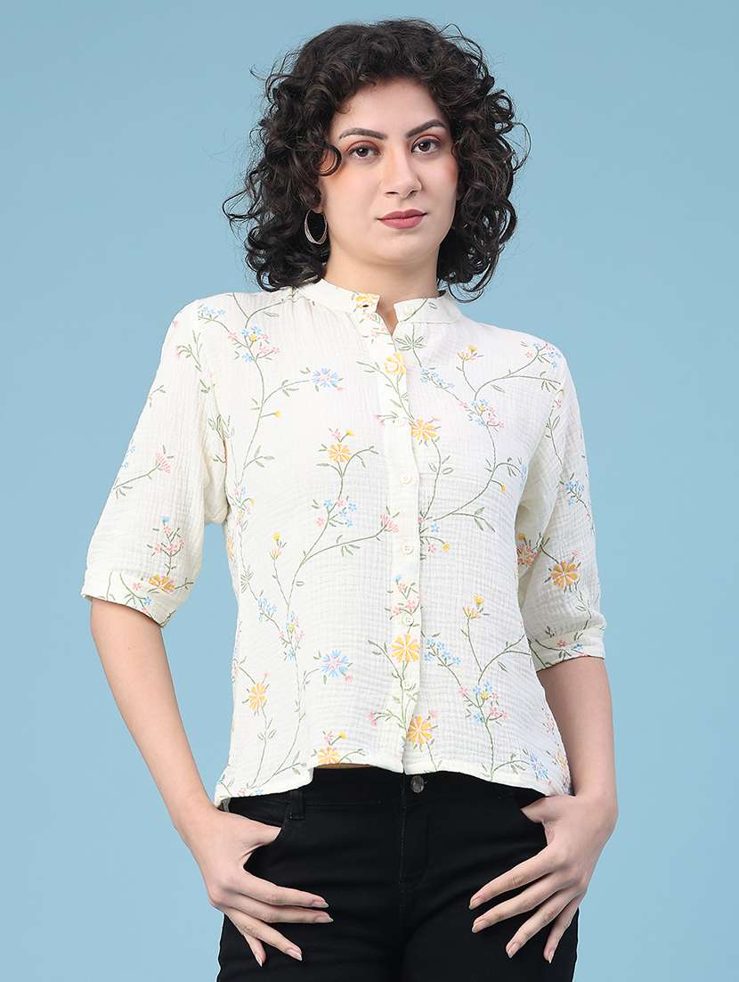 women floral three quarter sleeve top - 22278869 -  Standard Image - 1