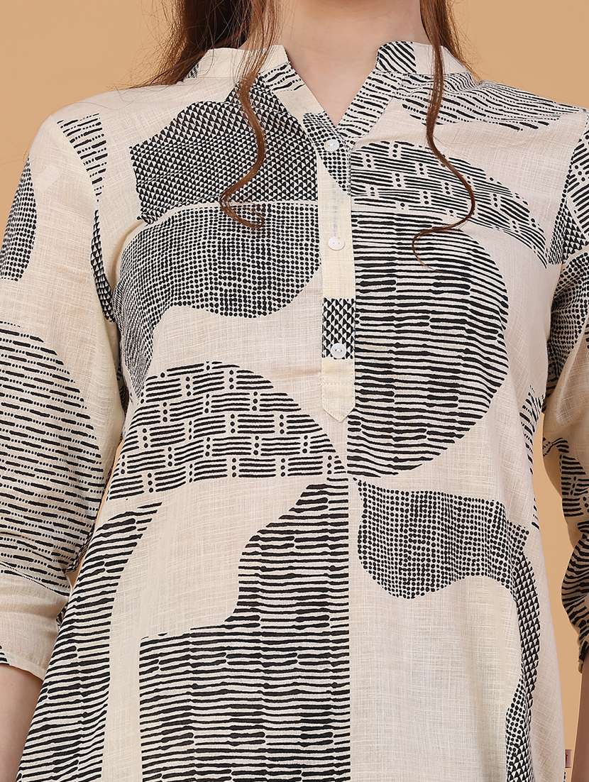 women printed three quarter sleeve ethnic co-ord set - 22278939 -  Standard Image - 1