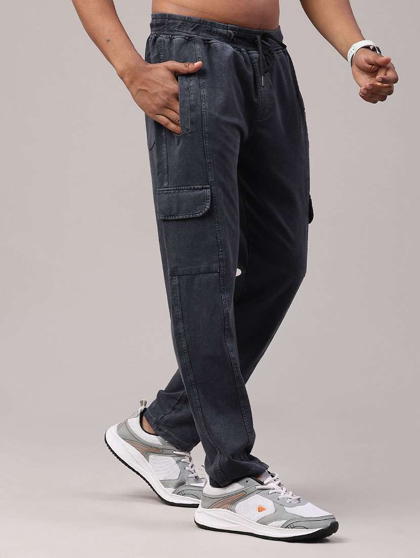 men solid mid rise regular fit cargo  - 22278965 -  Standard Image - 1