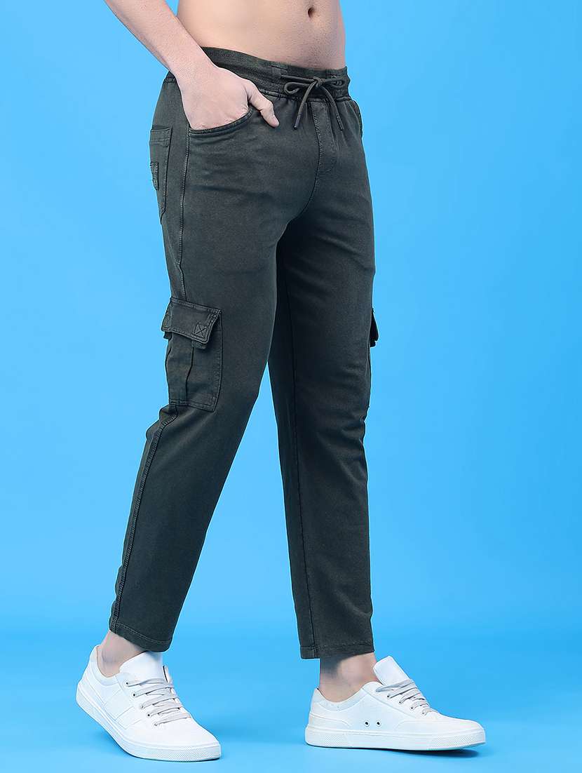 men solid mid rise regular fit cargo  - 22278968 -  Standard Image - 1