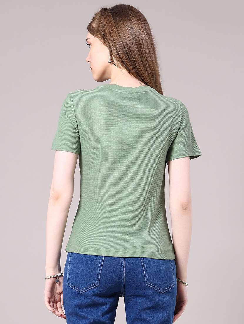 women solid short sleeve t-shirt - 22279002 -  Standard Image - 4