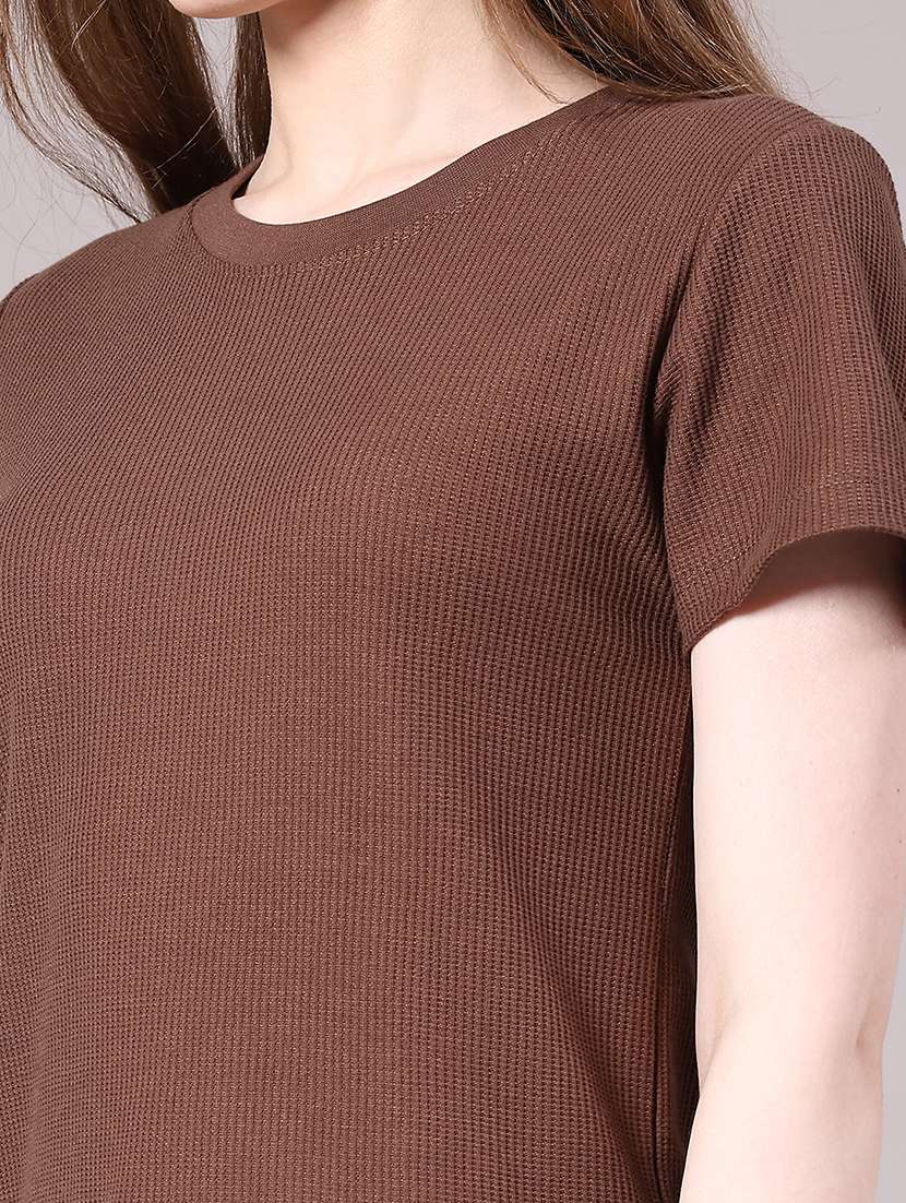 women solid short sleeve t-shirt - 22279003 -  Standard Image - 1