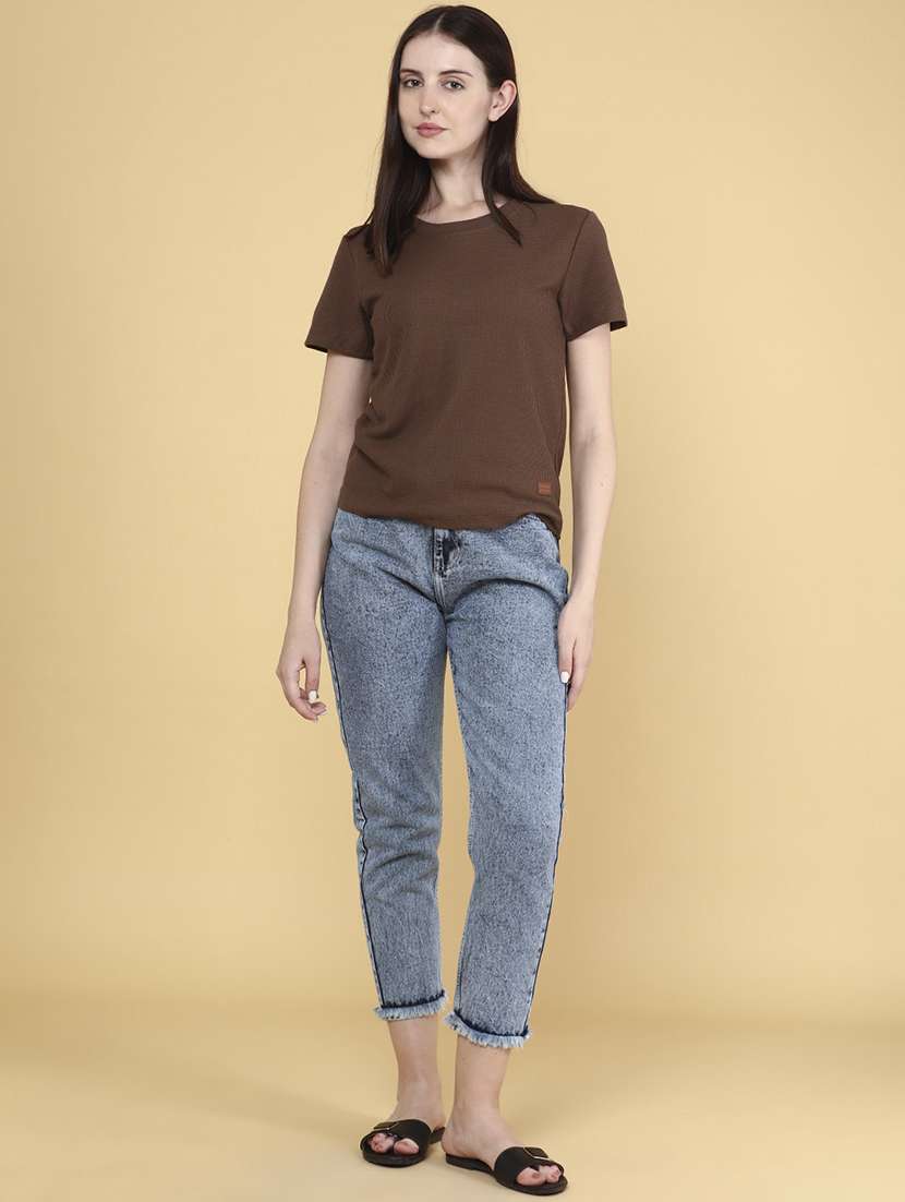 women solid round neck top - 22279004 -  Standard Image - 4