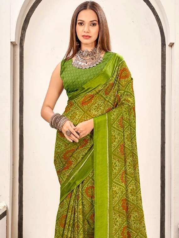 women printed casual wear saree with blouse - 22279027 -  Standard Image - 1