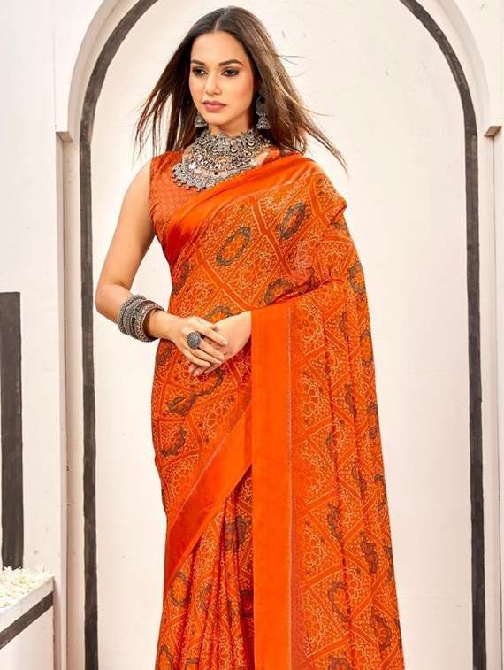 women printed casual wear saree with blouse - 22279030 -  Standard Image - 1
