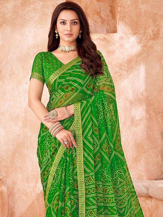 women printed casual wear saree with blouse - 22279039 -  Standard Image - 1