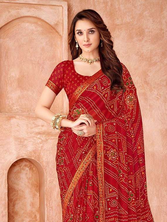 women printed casual wear saree with blouse - 22279040 -  Standard Image - 1