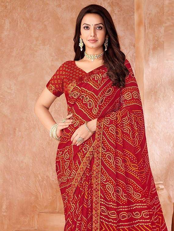 women printed casual wear saree with blouse - 22279043 -  Standard Image - 1
