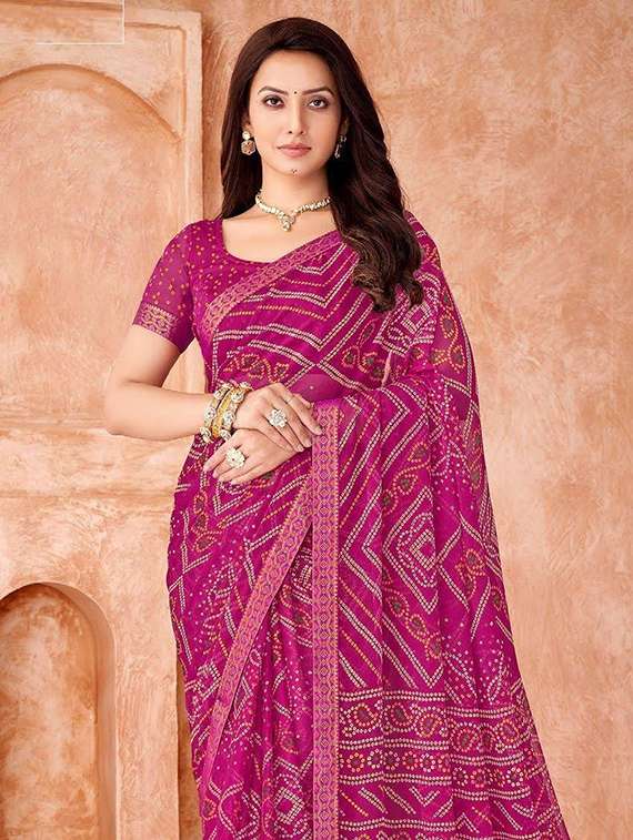 women printed casual wear saree with blouse - 22279045 -  Standard Image - 1