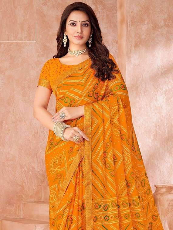 women printed casual wear saree with blouse - 22279048 -  Standard Image - 1