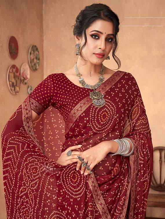 women printed casual wear saree with blouse - 22279052 -  Standard Image - 1