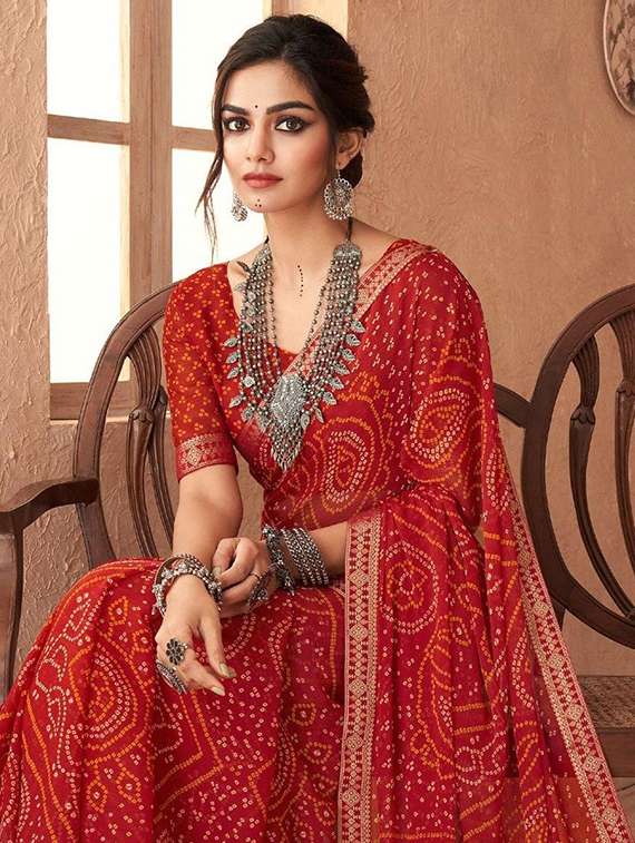 women printed casual wear saree with blouse - 22279058 -  Standard Image - 1