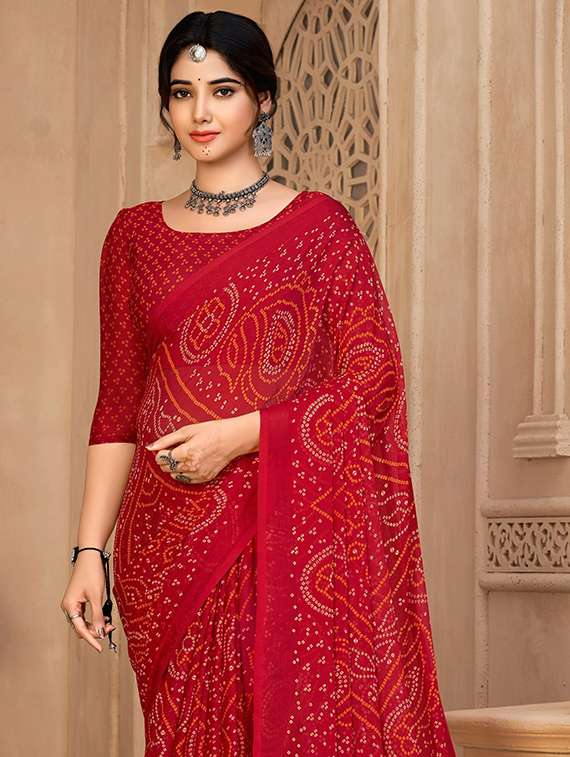 women printed casual wear saree with blouse - 22279060 -  Standard Image - 1