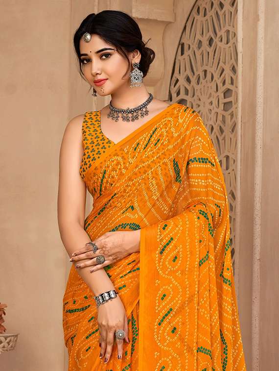 women printed casual wear saree with blouse - 22279061 -  Standard Image - 1