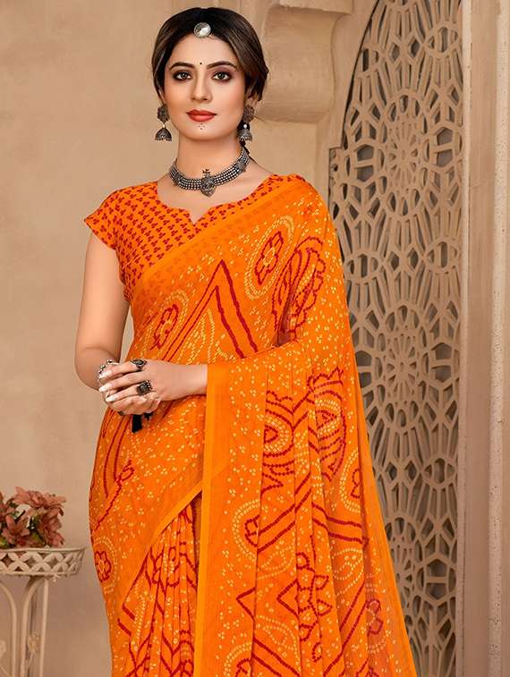 women printed casual wear saree with blouse - 22279063 -  Standard Image - 1