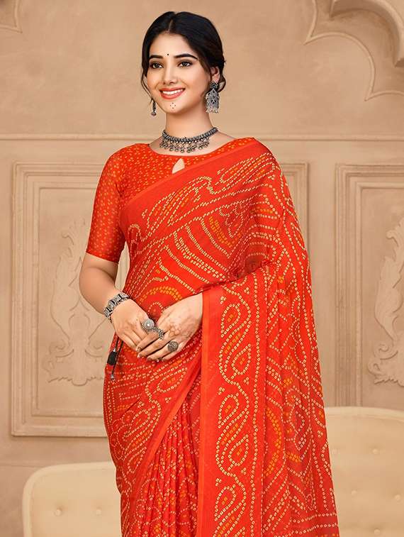 women printed casual wear saree with blouse - 22279066 -  Standard Image - 1