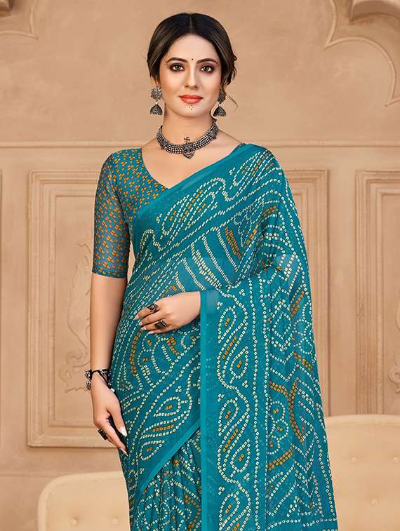 women printed casual wear saree with blouse - 22279067 -  Standard Image - 1