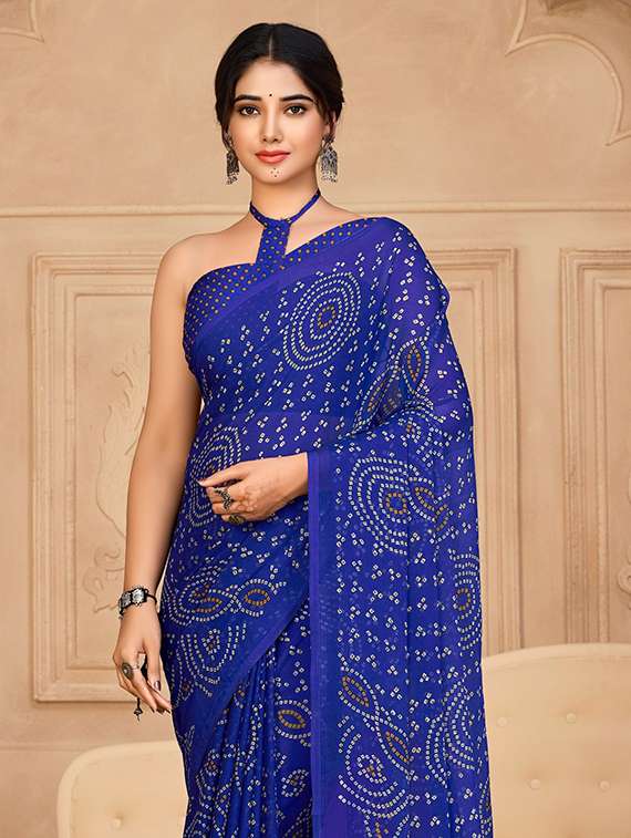 women printed casual wear saree with blouse - 22279069 -  Standard Image - 1