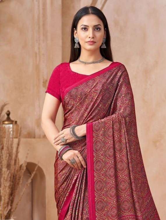 women printed casual wear saree with blouse - 22279072 -  Standard Image - 1