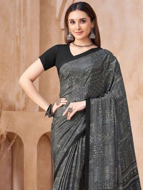 women printed casual wear saree with blouse - 22279077 -  Standard Image - 1