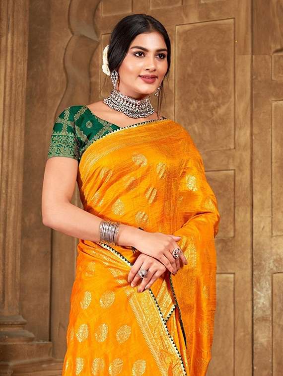 women foil printed saree with blouse - 22279083 -  Standard Image - 1