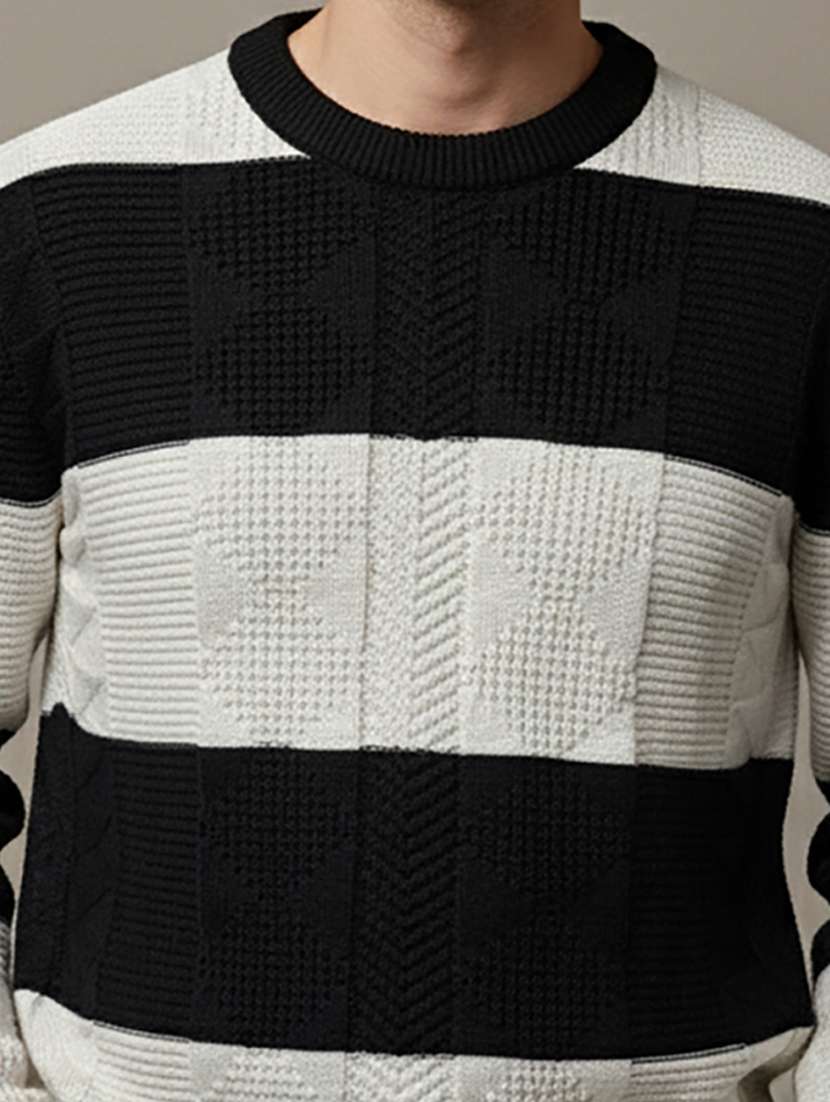 men color block long sleeve regular fit pullover  - 22279170 -  Standard Image - 4