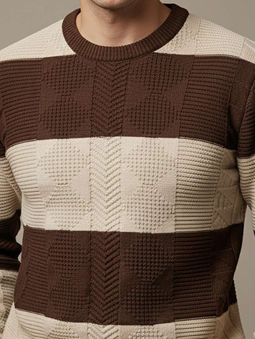 men color block long sleeve regular fit pullover  - 22279171 -  Standard Image - 4