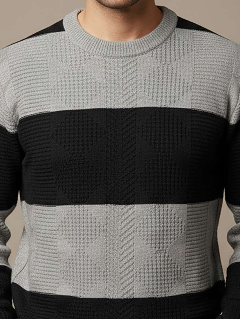 men color block long sleeve regular fit pullover  - 22279172 -  Standard Image - 4