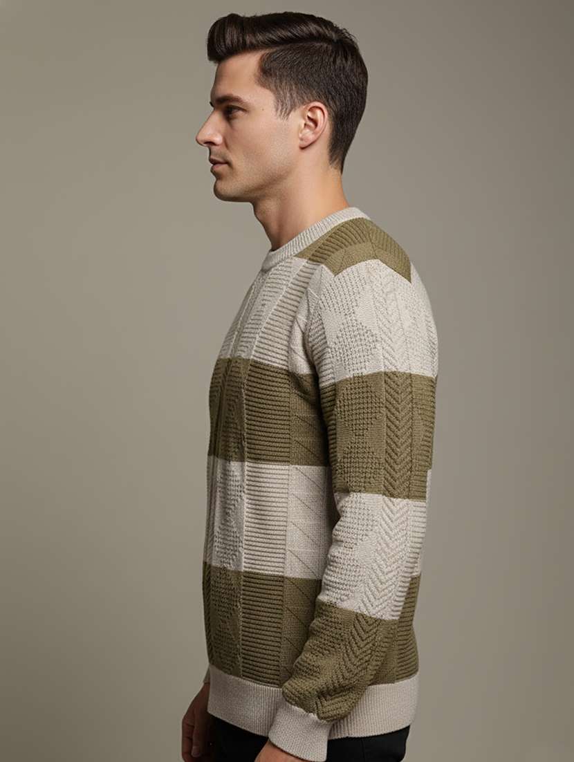 men color block long sleeve regular fit pullover  - 22279173 -  Standard Image - 1