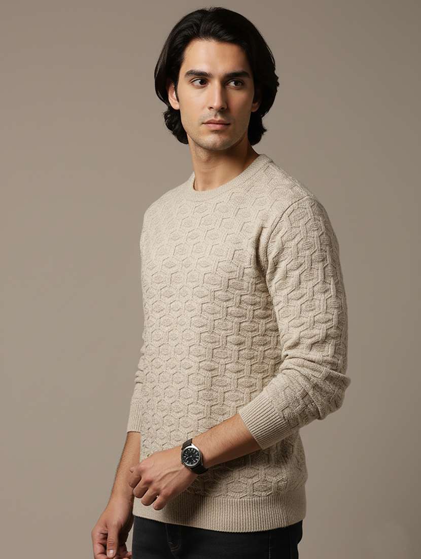 men self design long sleeve regular fit pullover  - 22279174 -  Standard Image - 1