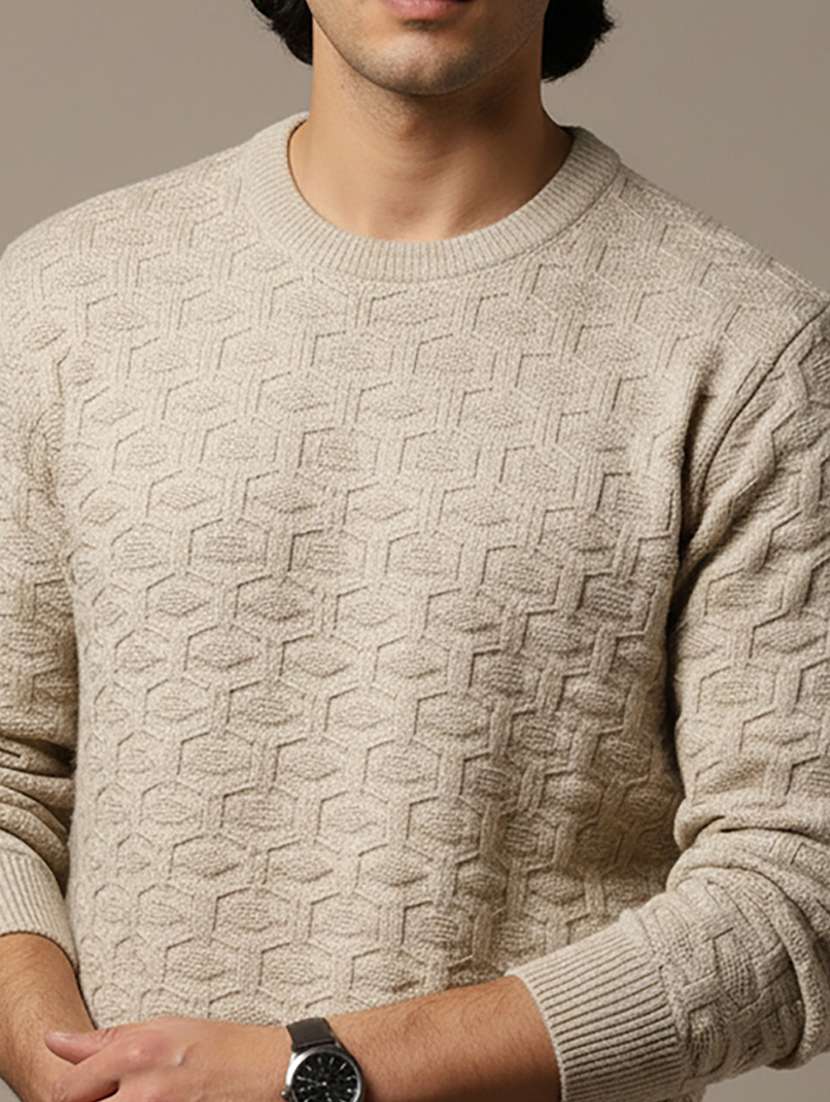 men self design long sleeve regular fit pullover  - 22279174 -  Standard Image - 4