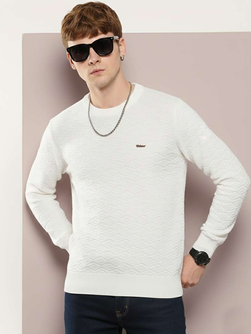 men self design long sleeve regular fit pullover  - 22279180 -  Standard Image - 1