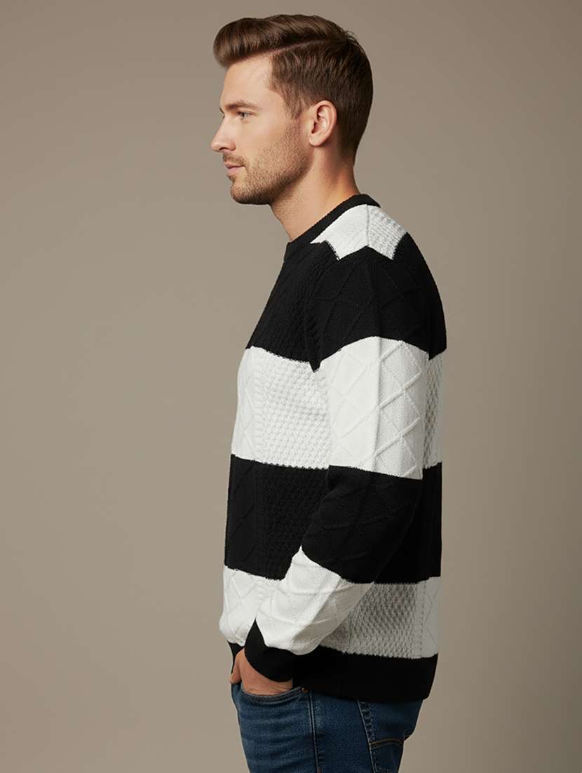 men color block long sleeve regular fit pullover  - 22279181 -  Standard Image - 1