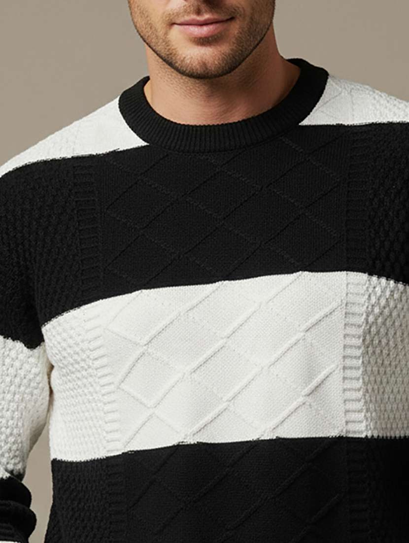 men color block long sleeve regular fit pullover  - 22279181 -  Standard Image - 4