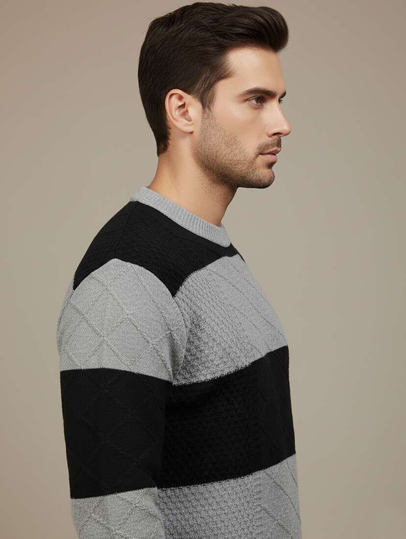 men color block long sleeve regular fit pullover  - 22279182 -  Standard Image - 1