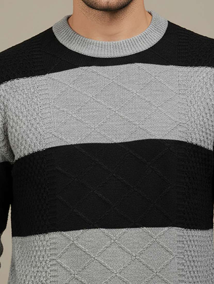 men color block long sleeve regular fit pullover  - 22279182 -  Standard Image - 4